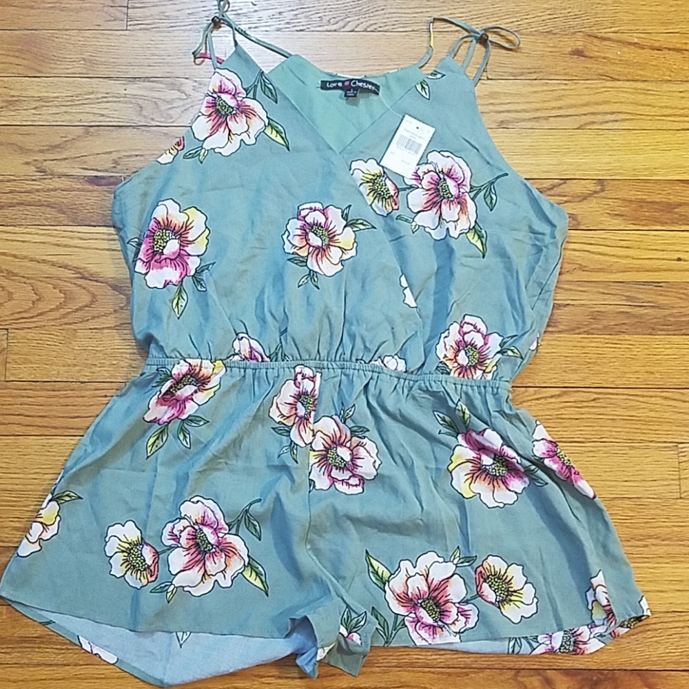 Floral Faux Wrap Romper
